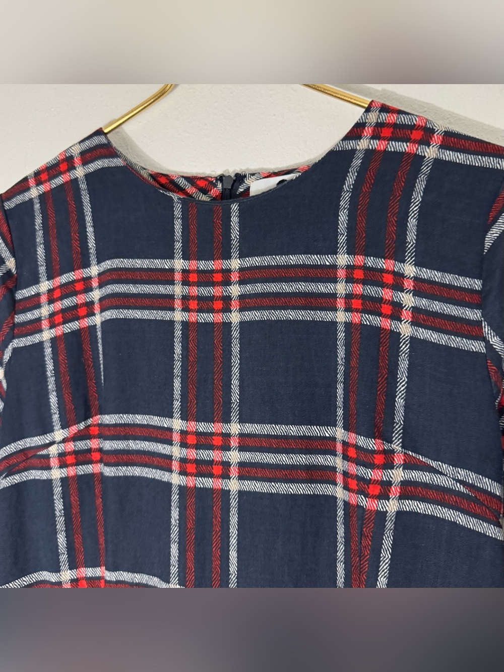 Dainty Jewells Highland Plaid dress with scalloped lace trim and belt size L - Picture 6 of 16